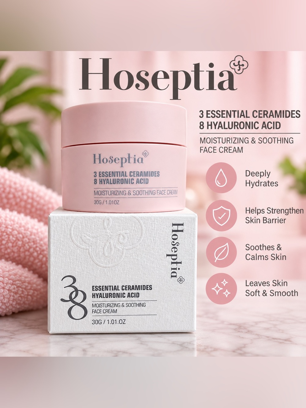 Hoseptia Moisturizing & Soothing Face Cream – NEW IN BOX